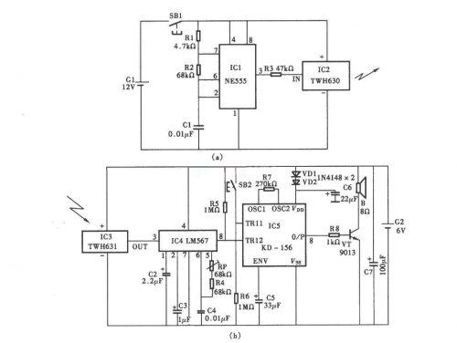 無(wú)線電遙控門(mén)鈴電路